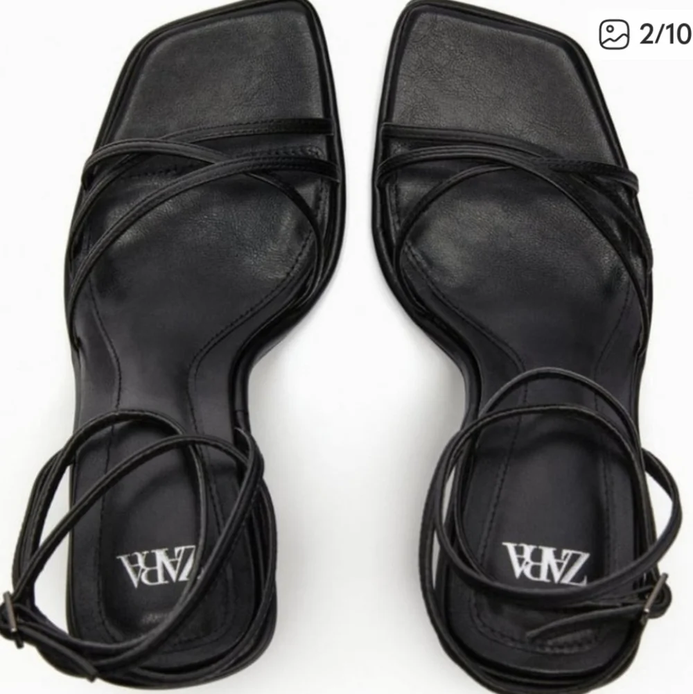 ZARA HIGH-HEEL STRAPPY SANDALS BLACK SIZE 10 3342/110